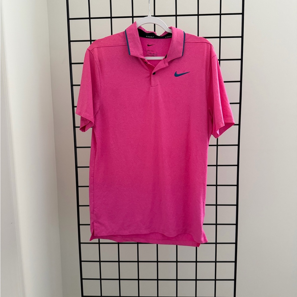 Nike Men's Vibrant Pink Polo Shirt